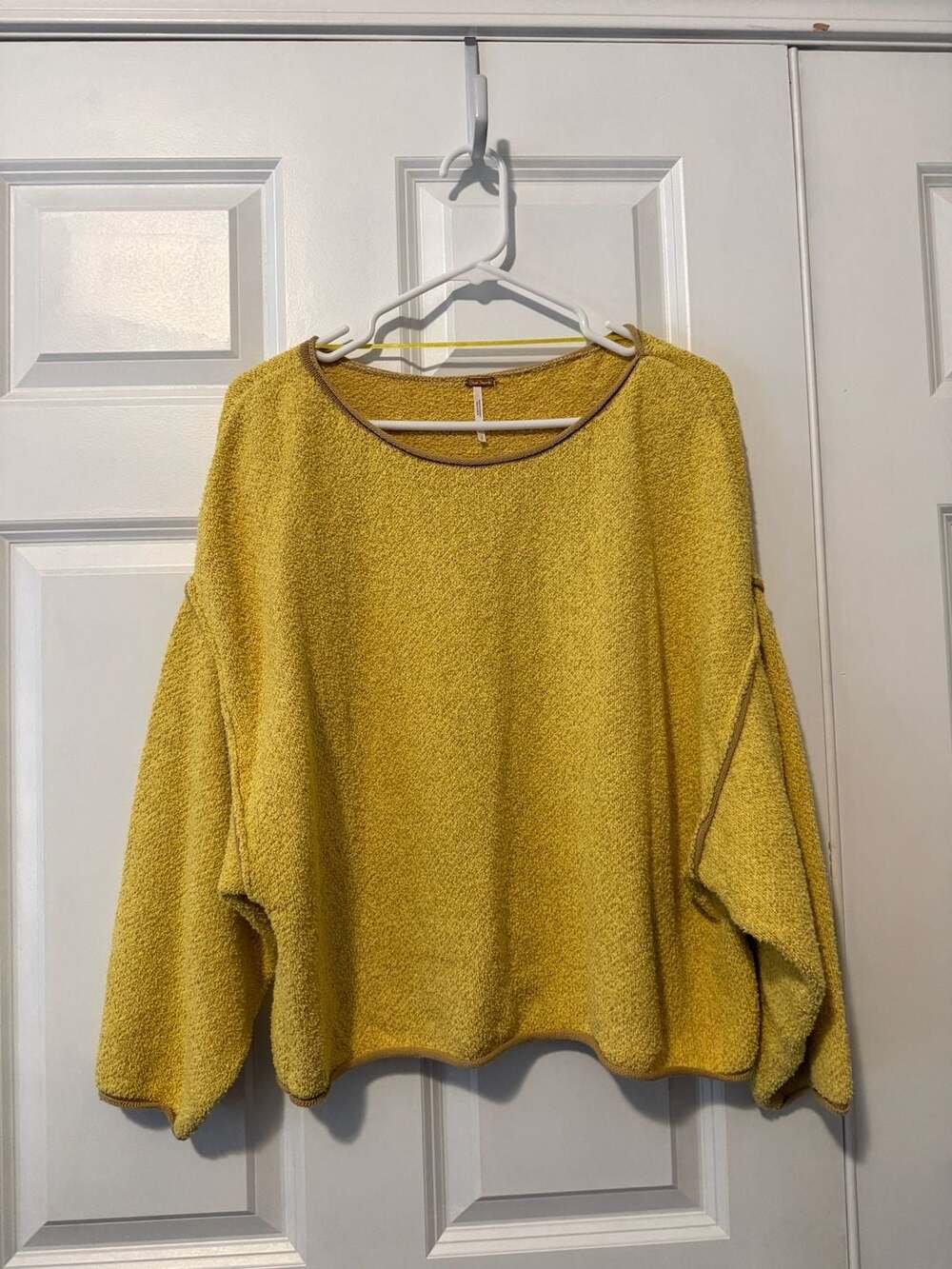 Free People Yellow Bardot Sweater Size S